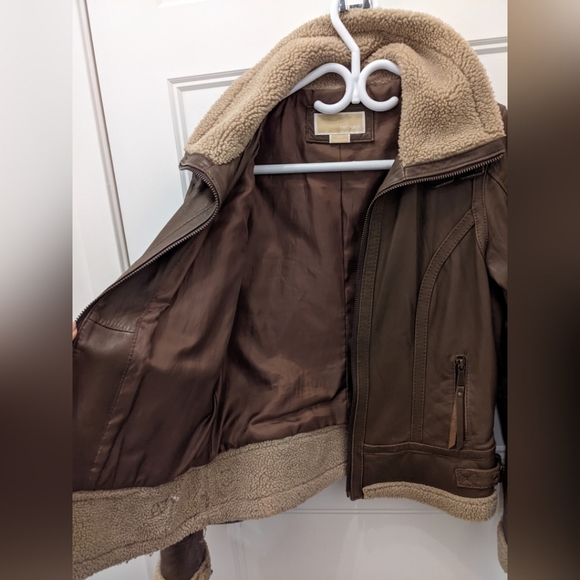 Michael Kors Shearling Leather Jacket - Picture 5 of 8